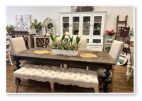 Custom built dining table in the Massive Modern Ashley style.