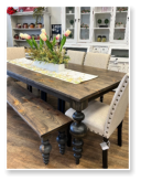 Custom built dining table in the Massive Modern Ashley style built by Cattle Bend Woodworks.