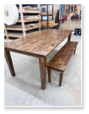 Custom built dining table in the Shaker Style built by Cattle Bend Woodworks.