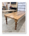 Custom built dining table in the Modern Farmhouse style built by Cattle Bend Woodworks.