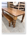 Custom built dining table in the Classic Farmhouse style built by Cattle Bend Woodworks.