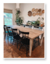 Custom built dining table in the Shaker Style built by Cattle Bend Woodworks.