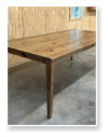 Custom built dining table in the Shaker Style built by Cattle Bend Woodworks.